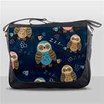 Seamless Pattern Owls Dreaming Messenger Bag
