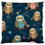 Seamless Pattern Owls Dreaming Large Cushion Case (One Side)