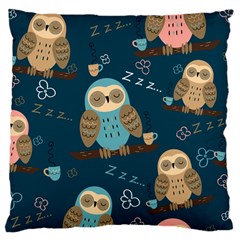 Seamless Pattern Owls Dreaming Large Cushion Case (Two Sides) from ArtsNow.com Back