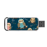 Seamless Pattern Owls Dreaming Portable USB Flash (One Side)