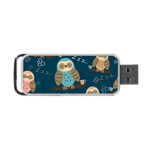Seamless Pattern Owls Dreaming Portable USB Flash (Two Sides) from ArtsNow.com Back