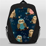Seamless Pattern Owls Dreaming Backpack Bag