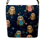 Seamless Pattern Owls Dreaming Flap Closure Messenger Bag (L)