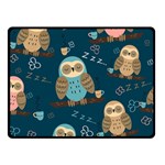 Seamless Pattern Owls Dreaming Two Sides Fleece Blanket (Small)