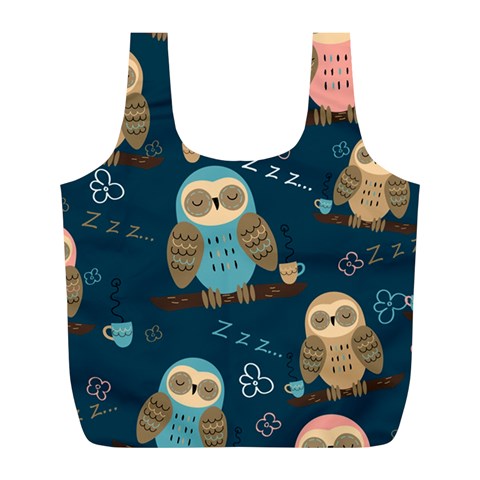 Seamless Pattern Owls Dreaming Full Print Recycle Bag (L) from ArtsNow.com Back