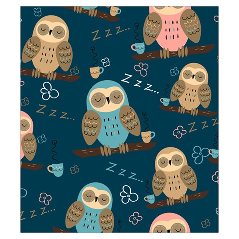 Seamless Pattern Owls Dreaming Drawstring Pouch (Small) from ArtsNow.com Front