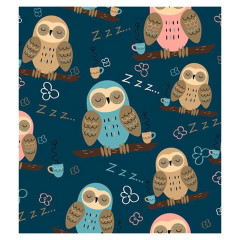 Seamless Pattern Owls Dreaming Drawstring Pouch (Medium) from ArtsNow.com Front