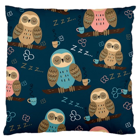 Seamless Pattern Owls Dreaming Standard Premium Plush Fleece Cushion Case (Two Sides) from ArtsNow.com Back
