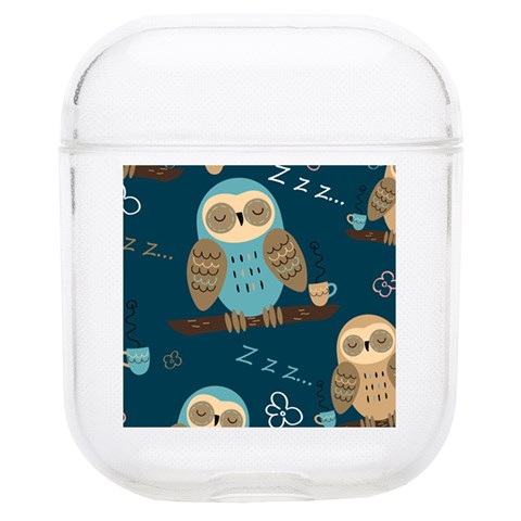 Seamless Pattern Owls Dreaming Soft TPU AirPods 1/2 Case from ArtsNow.com Front