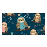 Seamless Pattern Owls Dreaming Satin Shawl 45  x 80 