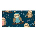 Seamless Pattern Owls Dreaming Satin Wrap 35  x 70 