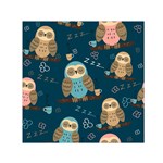 Seamless Pattern Owls Dreaming Square Satin Scarf (30  x 30 )