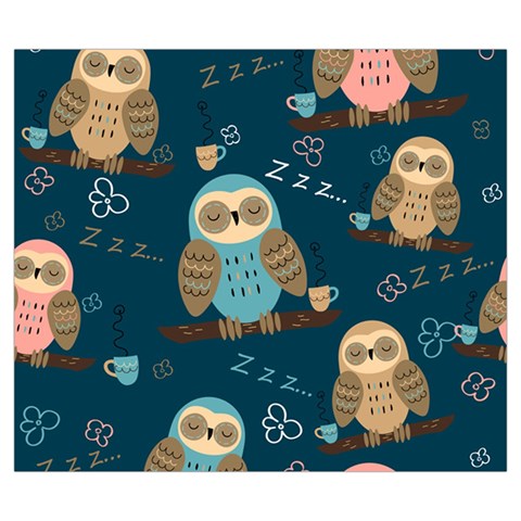 Seamless Pattern Owls Dreaming Zipper Large Tote Bag from ArtsNow.com Front