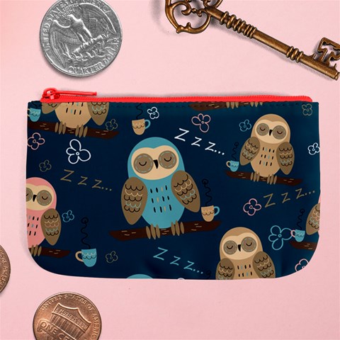 Seamless Pattern Owls Dreaming Large Coin Purse from ArtsNow.com Front