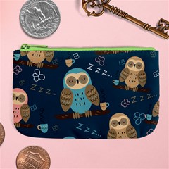 Seamless Pattern Owls Dreaming Large Coin Purse from ArtsNow.com Front