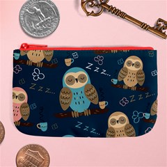 Seamless Pattern Owls Dreaming Large Coin Purse from ArtsNow.com Front