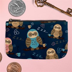 Seamless Pattern Owls Dreaming Large Coin Purse from ArtsNow.com Front