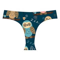 Seamless Pattern Owls Dreaming Cross Back Hipster Bikini Set from ArtsNow.com Front Under