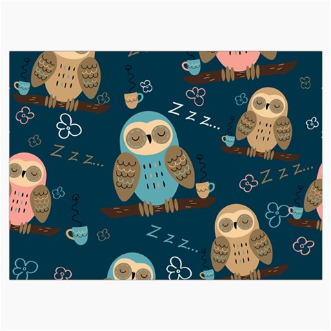 Seamless Pattern Owls Dreaming Roll Up Canvas Pencil Holder (M) from ArtsNow.com Front