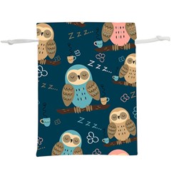 Seamless Pattern Owls Dreaming Lightweight Drawstring Pouch (XL) from ArtsNow.com Front