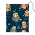 Seamless Pattern Owls Dreaming Drawstring Pouch (5XL)