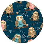 Seamless Pattern Owls Dreaming Round Trivet