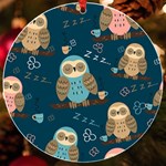 Seamless Pattern Owls Dreaming UV Print Acrylic Ornament Round