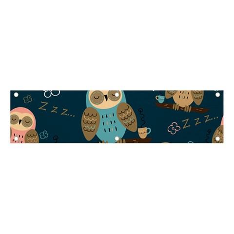 Seamless Pattern Owls Dreaming Banner and Sign 4  x 1  from ArtsNow.com Front
