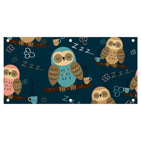 Seamless Pattern Owls Dreaming Banner and Sign 4  x 2  from ArtsNow.com Front