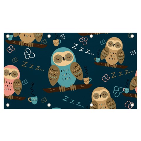 Seamless Pattern Owls Dreaming Banner and Sign 7  x 4  from ArtsNow.com Front