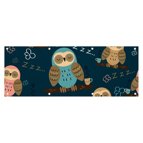 Seamless Pattern Owls Dreaming Banner and Sign 8  x 3  from ArtsNow.com Front
