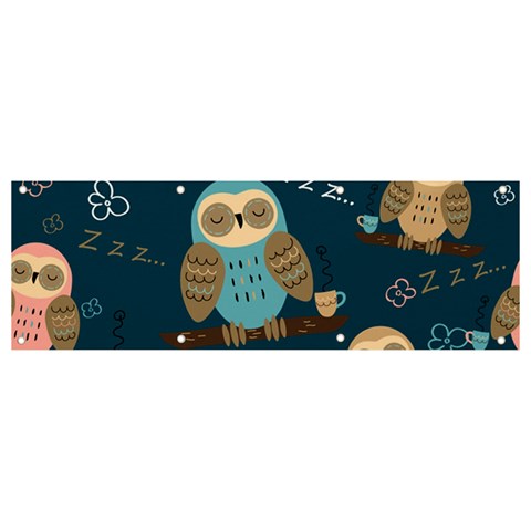 Seamless Pattern Owls Dreaming Banner and Sign 9  x 3  from ArtsNow.com Front