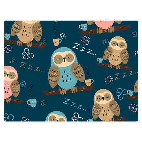 Seamless Pattern Owls Dreaming Two Sides Premium Plush Fleece Blanket (Extra Small) from ArtsNow.com 40 x30  Blanket Front