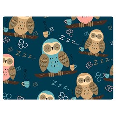 Seamless Pattern Owls Dreaming Two Sides Premium Plush Fleece Blanket (Extra Small) from ArtsNow.com 40 x30  Blanket Back