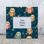 Seamless Pattern Owls Dreaming White Box Photo Frame 4  x 6 
