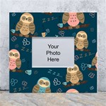 Seamless Pattern Owls Dreaming White Wall Photo Frame 5  x 7 