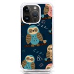 Seamless Pattern Owls Dreaming iPhone 14 Pro TPU UV Print Case
