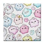 Cute Doodle Cartoon Seamless Pattern Tile Coaster