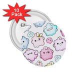 Cute Doodle Cartoon Seamless Pattern 2.25  Buttons (10 pack) 