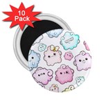 Cute Doodle Cartoon Seamless Pattern 2.25  Magnets (10 pack) 