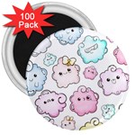 Cute Doodle Cartoon Seamless Pattern 3  Magnets (100 pack)