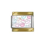 Cute Doodle Cartoon Seamless Pattern Gold Trim Italian Charm (9mm)