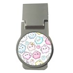 Cute Doodle Cartoon Seamless Pattern Money Clips (Round) 