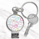 Cute Doodle Cartoon Seamless Pattern Nail Clippers Key Chain