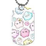 Cute Doodle Cartoon Seamless Pattern Dog Tag (One Side)