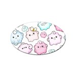Cute Doodle Cartoon Seamless Pattern Sticker Oval (10 pack)