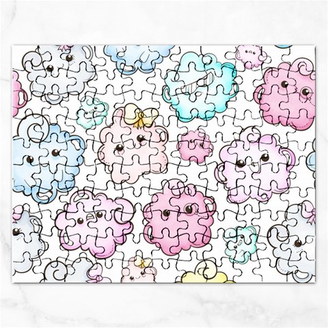 Cute Doodle Cartoon Seamless Pattern Rectangular Jigsaw Puzzl from ArtsNow.com Front