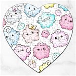 Cute Doodle Cartoon Seamless Pattern Jigsaw Puzzle (Heart)