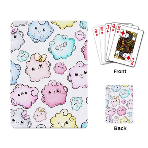 Cute Doodle Cartoon Seamless Pattern Playing Cards Single Design (Rectangle) from ArtsNow.com Back
