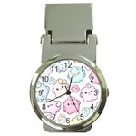 Cute Doodle Cartoon Seamless Pattern Money Clip Watches